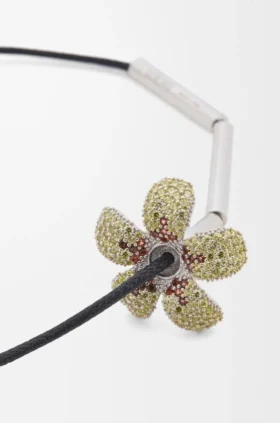 Collar Flor en plata esterlina y cristales