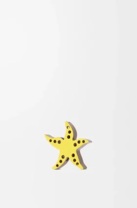 Dado con forma de estrella de mar en piel de becerro