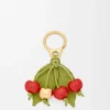 Dije de cereza en piel de becerro clásica Dije de cereza en piel de becerro clásica