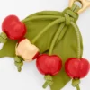 Dije de cereza en piel de becerro clásica Dije de cereza en piel de becerro clásica