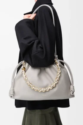 Flamenco Purse grande en piel de cordero napa suave