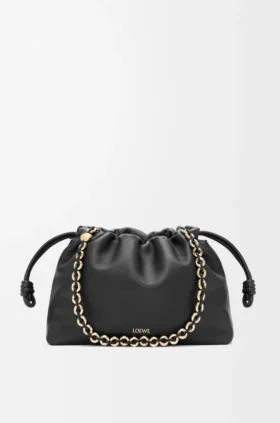 Flamenco Purse mediana en piel de cordero napa suave