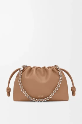 Flamenco Purse mediana en piel de cordero napa suave