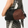 Flamenco Purse mediano con cuentas de león en lona con cuentas y piel de becerro Flamenco Purse mediano con cuentas de león en lona con cuentas y piel de becerro