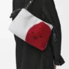 Flamenco Purse mediano con cuentas de león en lona con cuentas y piel de becerro Flamenco Purse mediano con cuentas de león en lona con cuentas y piel de becerro