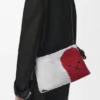 Flamenco Purse mediano con cuentas de león en lona con cuentas y piel de becerro Flamenco Purse mediano con cuentas de león en lona con cuentas y piel de becerro