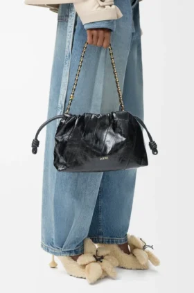 Flamenco Purse mediano en piel de hagfish