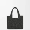 Font Tote pequeño en rafia con tipografía Loewe