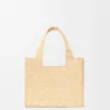 Font Tote pequeño en rafia con tipografía Loewe Font Tote pequeño en rafia con tipografía Loewe