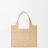 Font Tote pequeño en rafia con tipografía Loewe Font Tote pequeño en rafia con tipografía Loewe