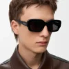 Gafas de sol rectangulares y delgadas