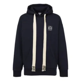 Hombre» Camiseta de manga larga con capucha y bordado «Anagram» de loewe, azul marino H6109700Si-5110