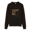 Hombre» loewe Anagram, camiseta deportiva clásica de algodón con cuello redondo y letras bordadas, color negro, H526341Xa1-1100