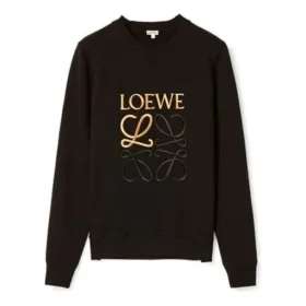 Hombre» loewe Anagram, camiseta deportiva clásica de algodón con cuello redondo y letras bordadas, color negro, H526341Xa1-1100