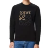 Hombre» loewe Anagram, camiseta deportiva clásica de algodón con cuello redondo y letras bordadas, color negro, H526341Xa1-1100