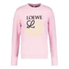 Hombres” Camiseta deportiva de manga larga con bordado Anagram de loewe, rosa y rojo, H6109900Cr-7080