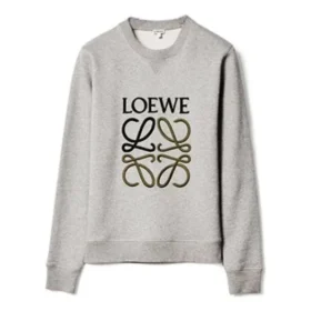 Jersey de algodón para hombre con el logotipo de loewe Anagram bordado, color gris, H526341Xa1-1440