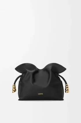 Mini bolso de mano Coil Flamenco en piel de becerro napa