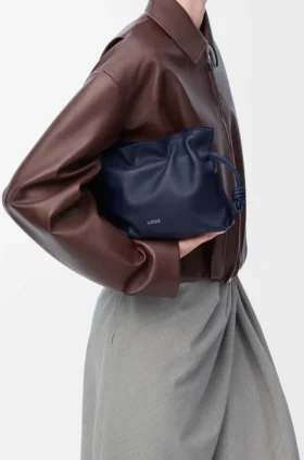 Mini bolso de mano Flamenco en piel de becerro napa