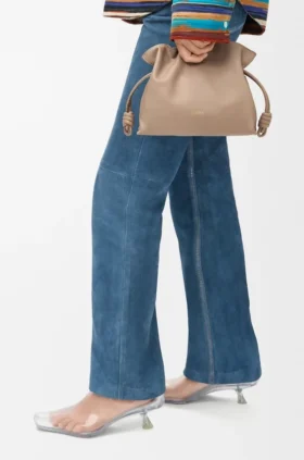 Mini bolso de mano Flamenco en piel de becerro napa