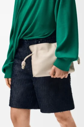 Mini bolso de mano Flamenco en piel de becerro napa