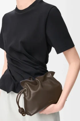 Mini bolso de mano Flamenco en piel de becerro napa