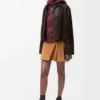 Chaqueta con puños doblados de piel de cordero de gamuza Chaqueta con puños doblados de piel de cordero de gamuza