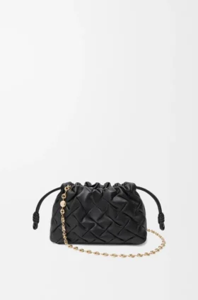 Mini Flamenco Purse en piel de becerro napa plisada