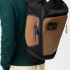 Mochila Flex con cierre enrollable en lona y gamuza Mochila Flex con cierre enrollable en lona y gamuza