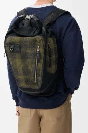 Mochila Flex con cierre enrollable en lona y gamuza cepillada