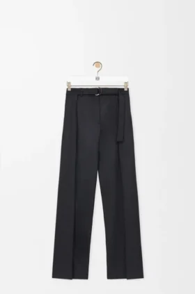 Pantalones con cinturón de lana