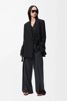 Pantalones con cinturón de lana