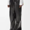 Pantalones con cinturón de piel de cordero napa