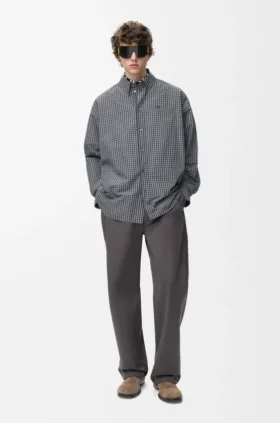 Pantalones con cordón de ajuste en algodón y seda