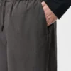Pantalones con cordón de ajuste en algodón y seda
