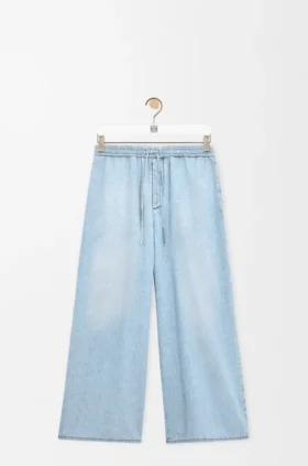 Pantalones con cordón de ajuste en denim