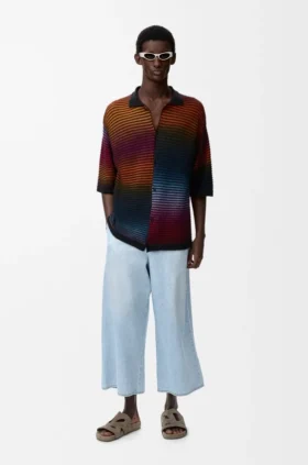Pantalones con cordón de ajuste en denim