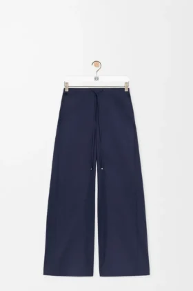 Pantalones con cordón de ajuste en mezcla de algodón