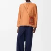 Pantalones con cordón de ajuste en mezcla de algodón Pantalones con cordón de ajuste en mezcla de algodón