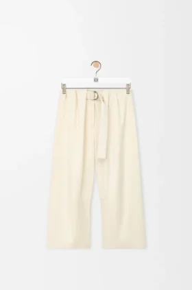 Pantalones cortos con cinturón de algodón y seda