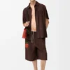 Pantalones cortos con cordón de gamuza de piel de cabra