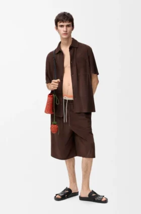 Pantalones cortos con cordón de gamuza de piel de cabra Pantalones cortos con cordón de gamuza de piel de cabra