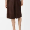 Pantalones cortos con cordón de gamuza de piel de cabra