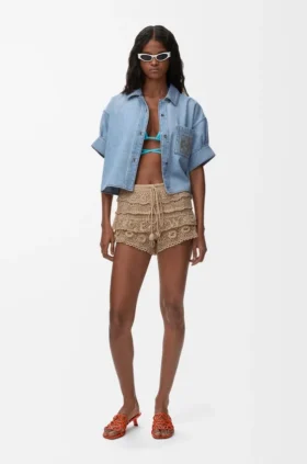 Pantalones cortos de croché de algodón