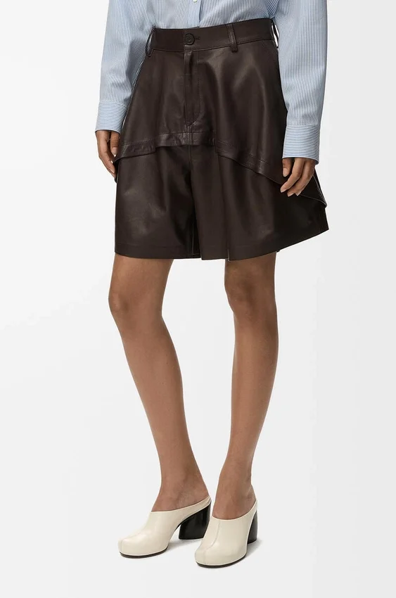 Pantalones cortos de piel de becerro napa Pantalones cortos de piel de becerro napa