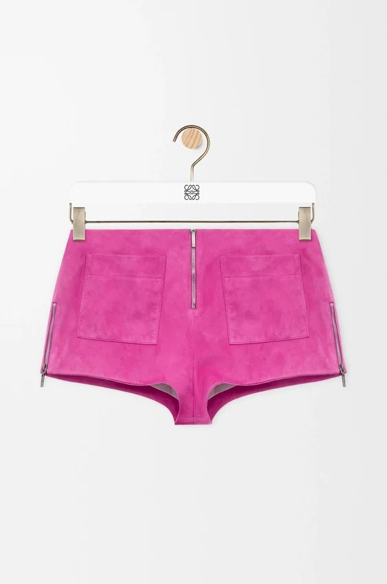 Pantalones cortos de piel de cabra de gamuza Pantalones cortos de piel de cabra de gamuza