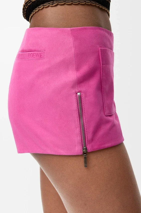 Pantalones cortos de piel de cabra de gamuza Pantalones cortos de piel de cabra de gamuza