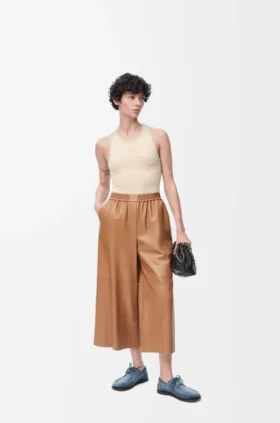 Pantalones cortos de piel de cordero napa