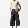Pantalones cortos de piel de cordero napa Pantalones cortos de piel de cordero napa