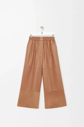 Pantalones cortos de piel de cordero napa y piel de cabra de gamuza